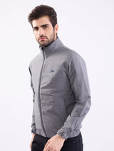 Men Jacket Grey Straight Fit