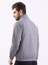Men Jacket Grey Straight Fit