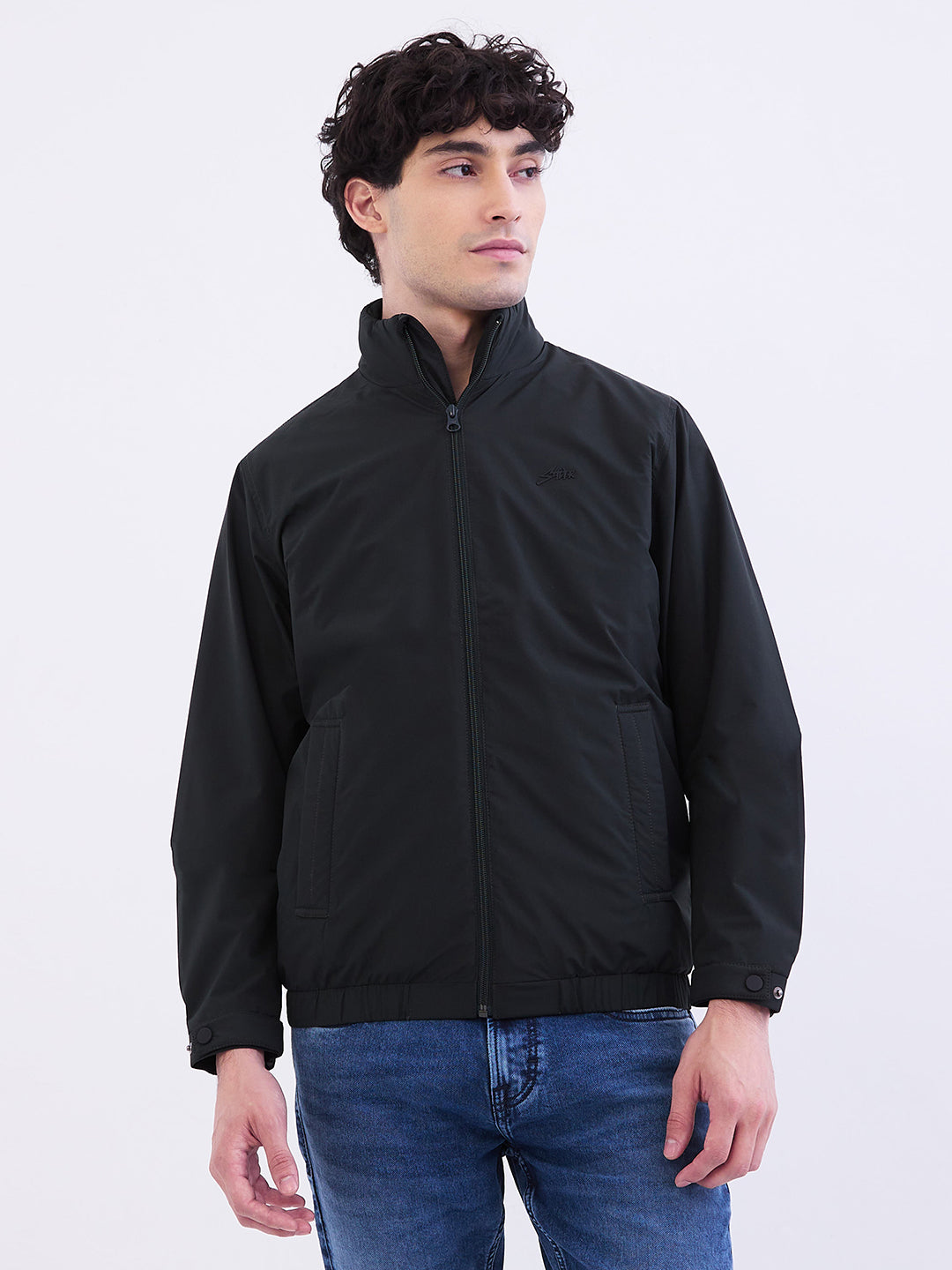 Spykar Military Green Straight Fit Casual Jackets For Men