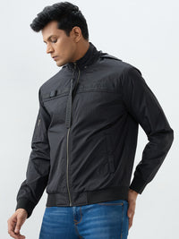 Men Jacket Black Straight Fit