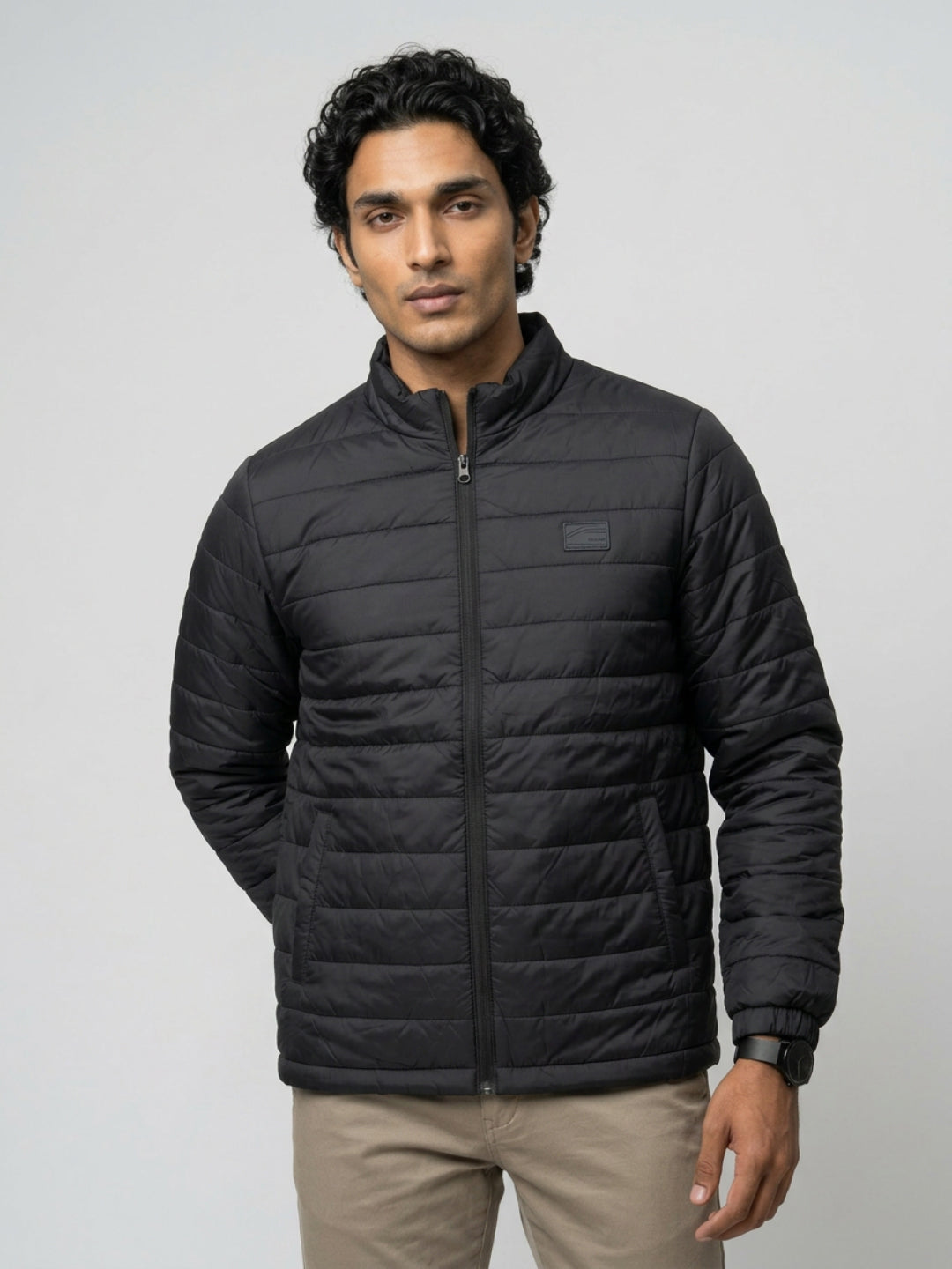 Men Jacket Jet Black Regular Fit