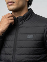 Men Jacket Jet Black Regular Fit