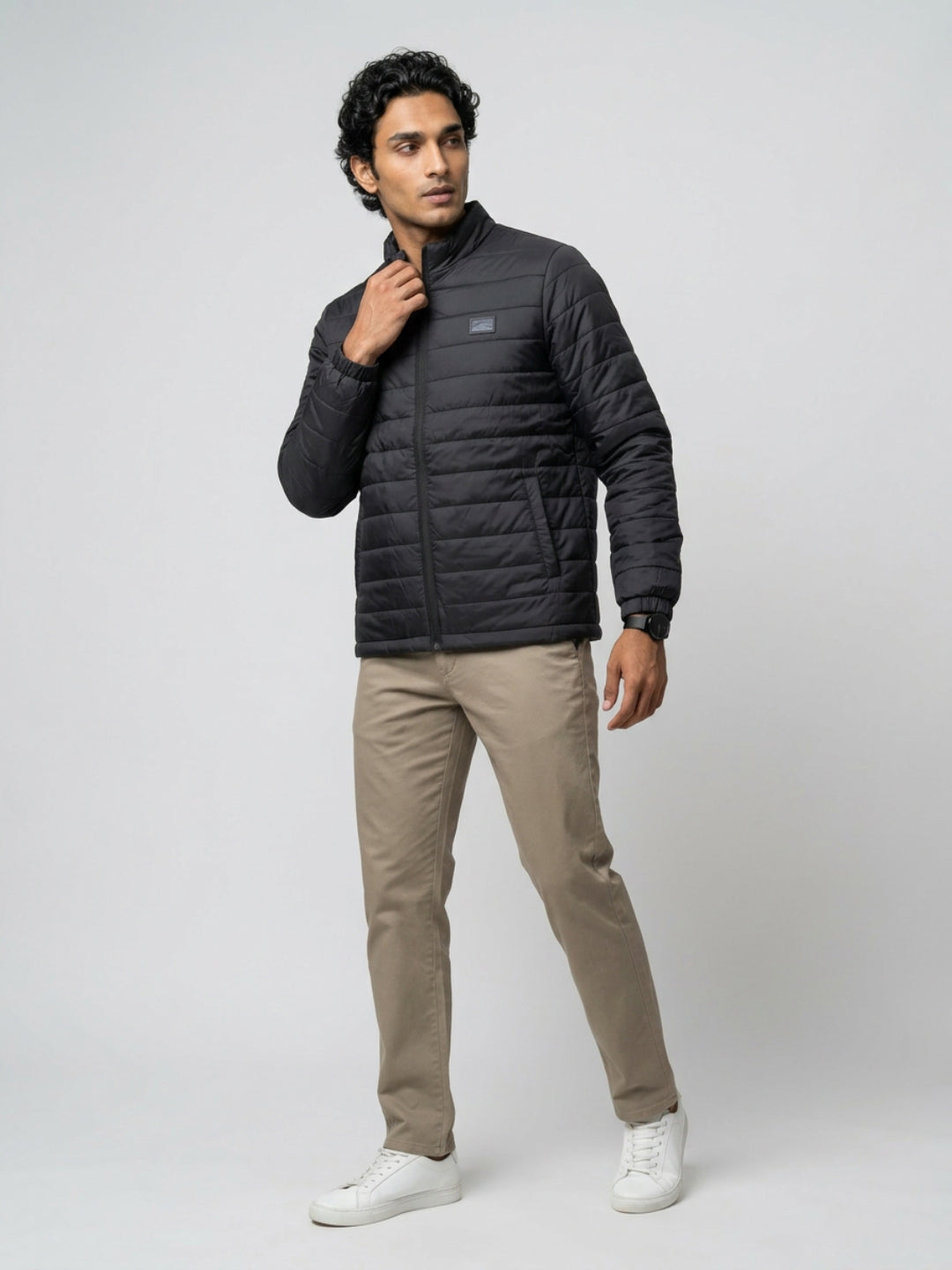 Men Jacket Jet Black Regular Fit