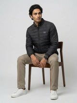 Men Jacket Jet Black Regular Fit