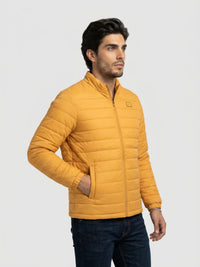 Men Jacket Yellow Regular Fit