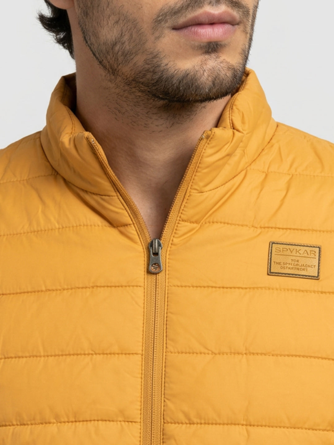 Men Jacket Yellow Regular Fit