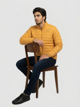 Men Jacket Yellow Regular Fit