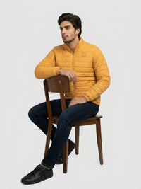 Men Jacket Yellow Regular Fit