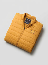 Men Jacket Yellow Regular Fit