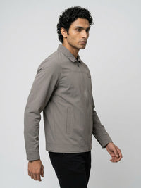 Men Jacket Grey Regular Fit