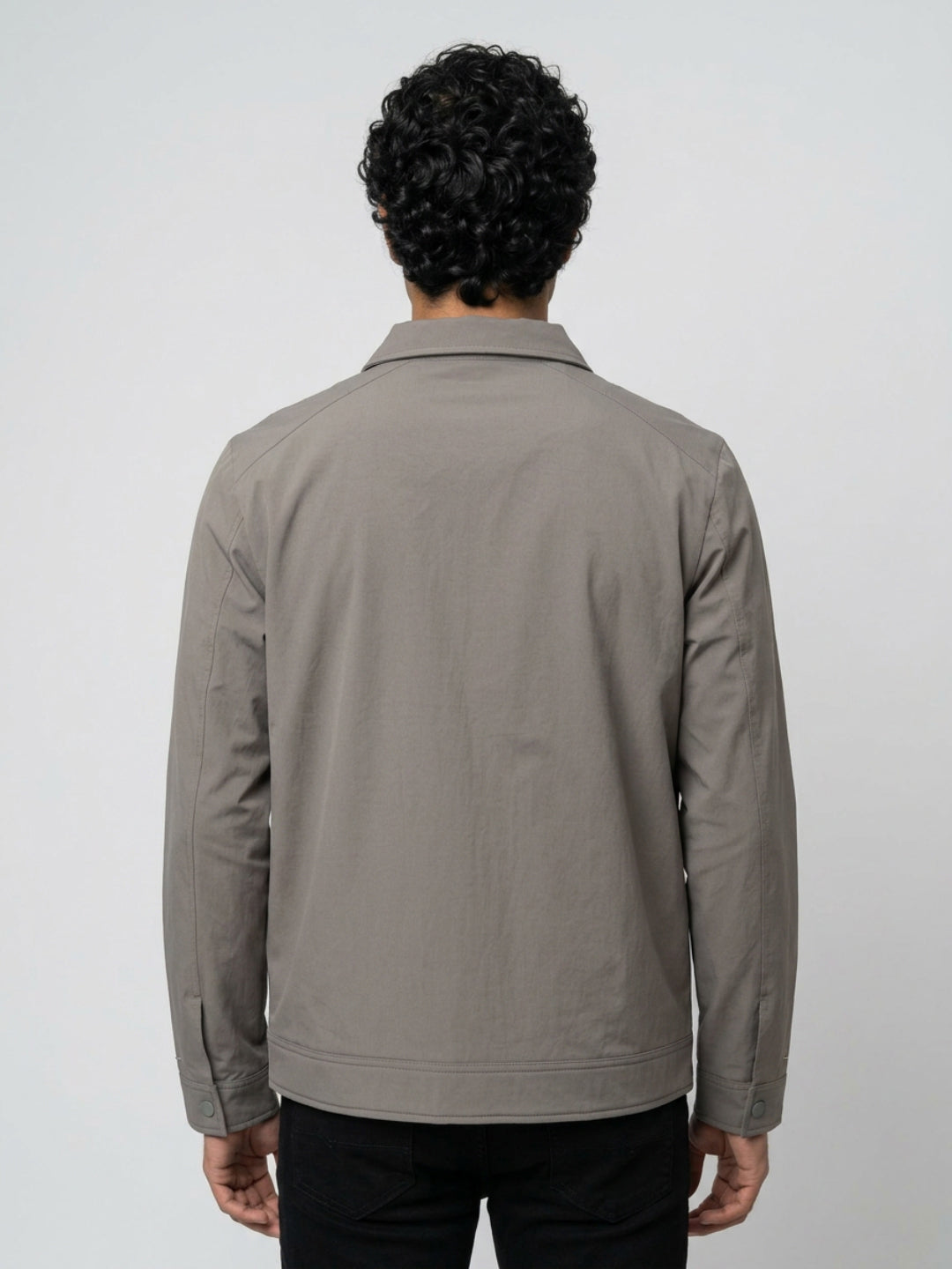 Men Jacket Grey Regular Fit