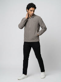 Men Jacket Grey Regular Fit