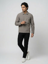 Men Jacket Grey Regular Fit