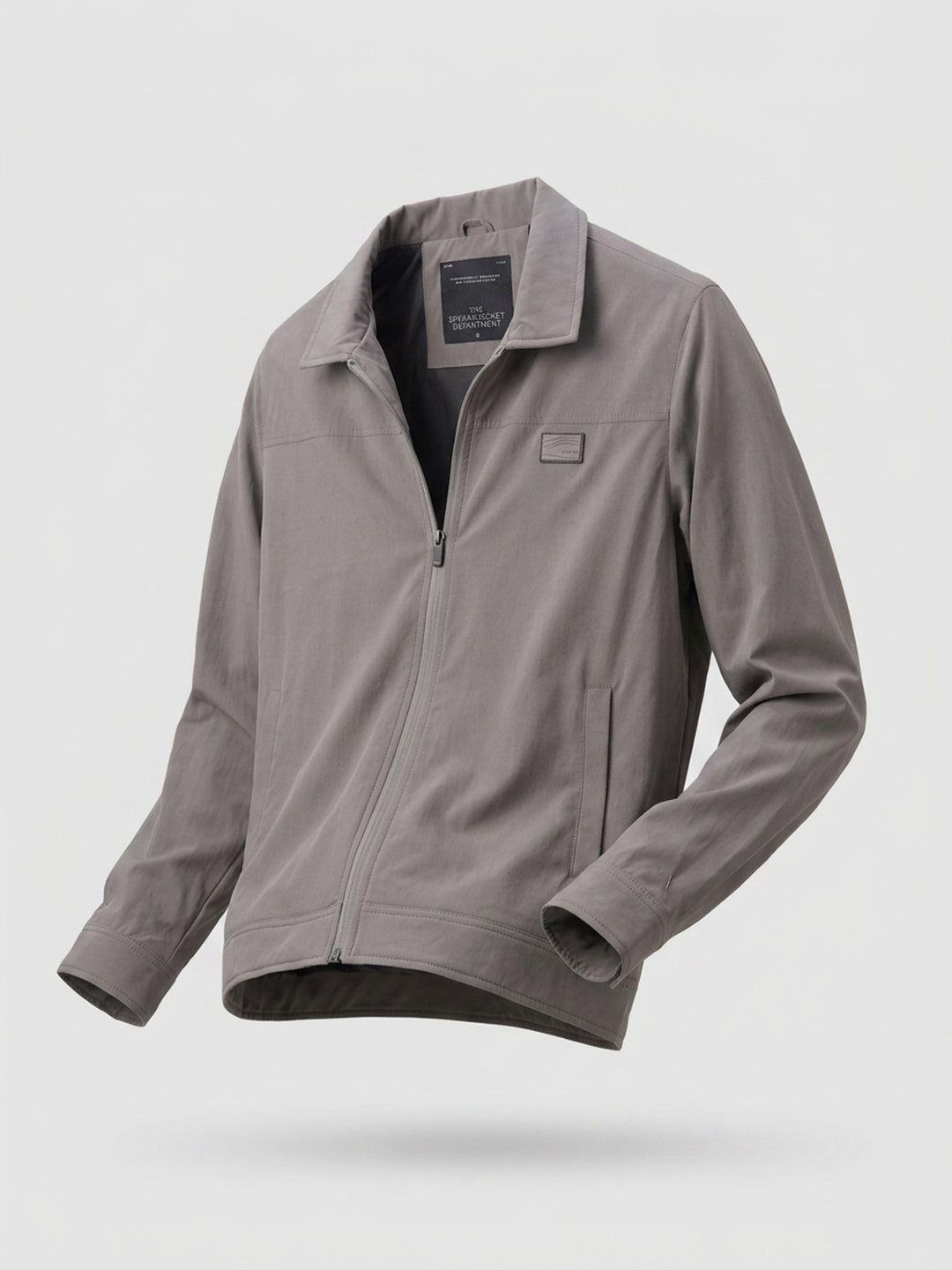 Men Jacket Grey Regular Fit