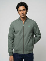 Men Jacket Green Regular Fit