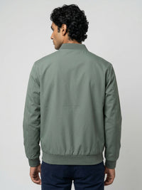 Men Jacket Green Regular Fit