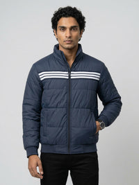Men Jacket Navy Blue Regular Fit