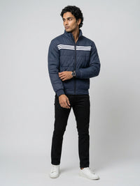 Men Jacket Navy Blue Regular Fit