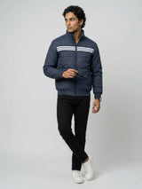 Men Jacket Navy Blue Regular Fit