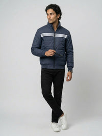 Men Jacket Navy Blue Regular Fit