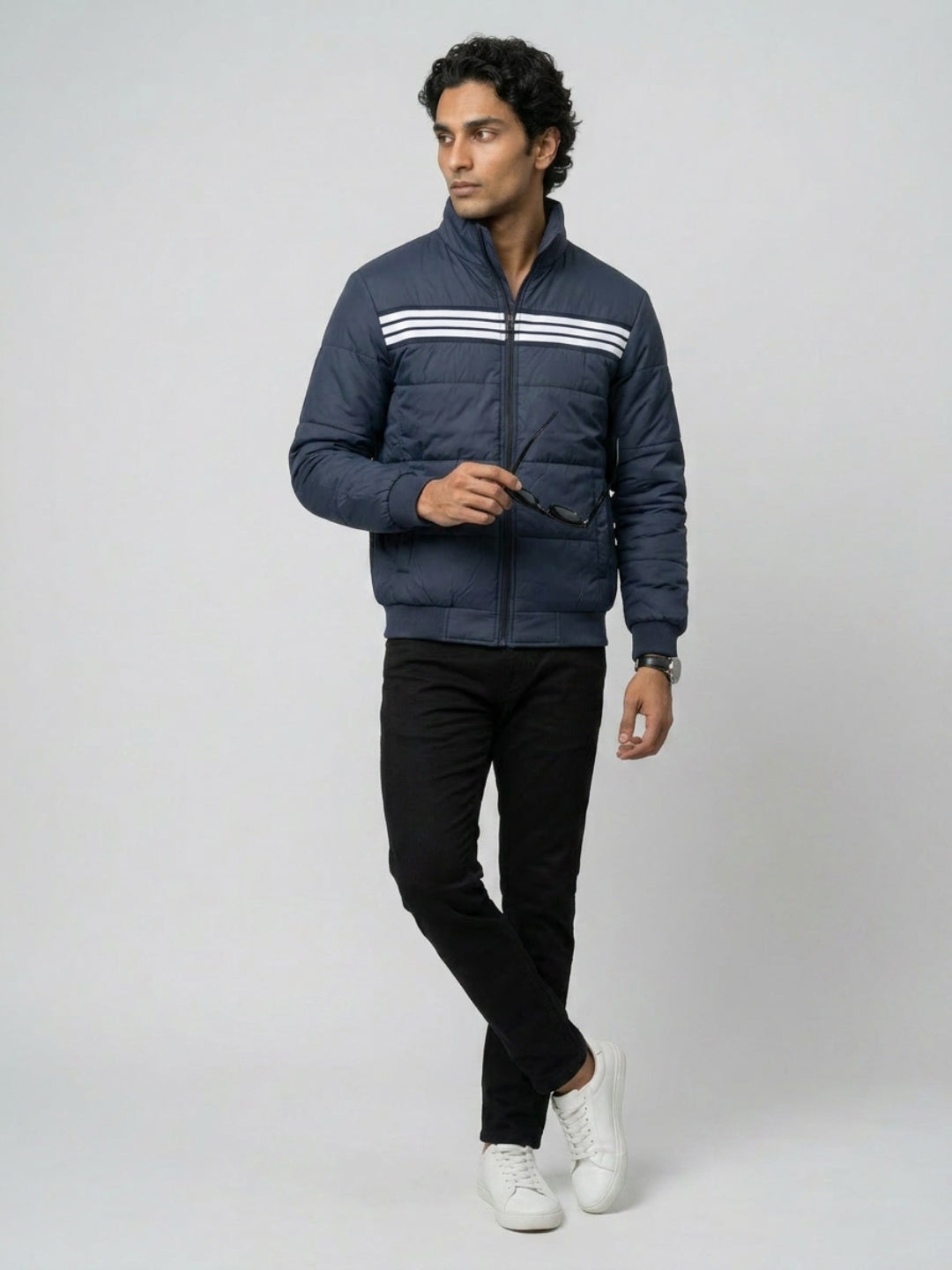 Men Jacket Navy Blue Regular Fit