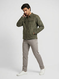 Men Jacket Green Regular Fit