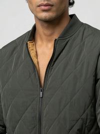 Men Jacket Green Regular Fit