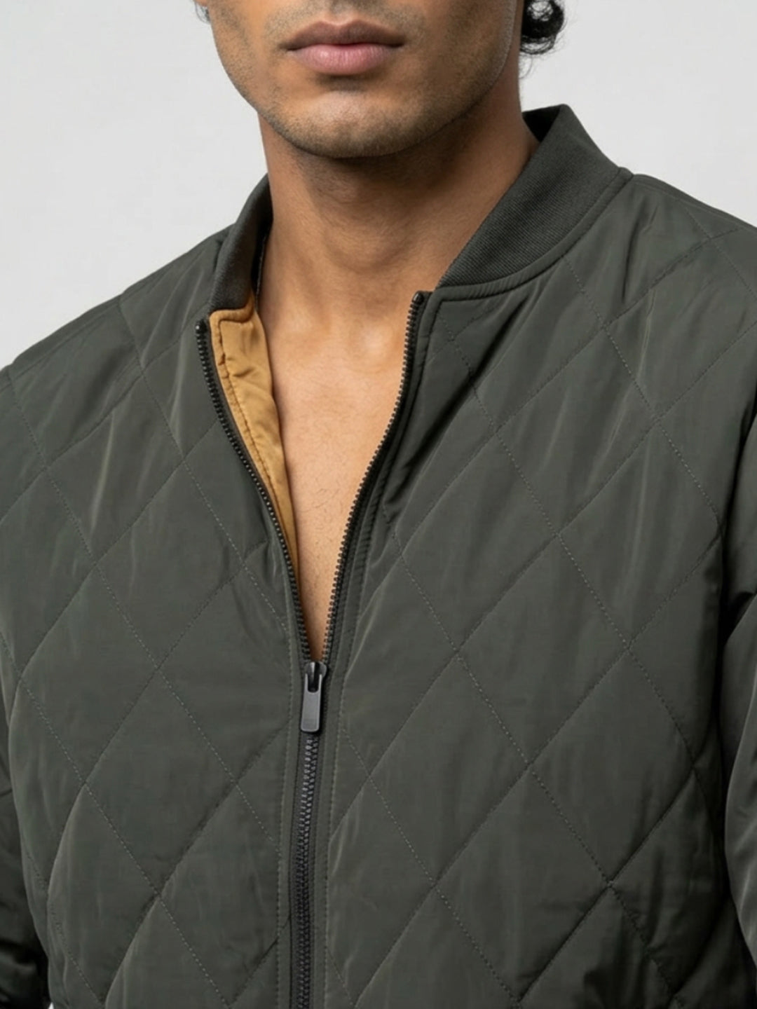 Men Jacket Green Regular Fit