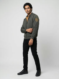 Men Jacket Green Regular Fit