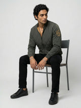Men Jacket Green Regular Fit
