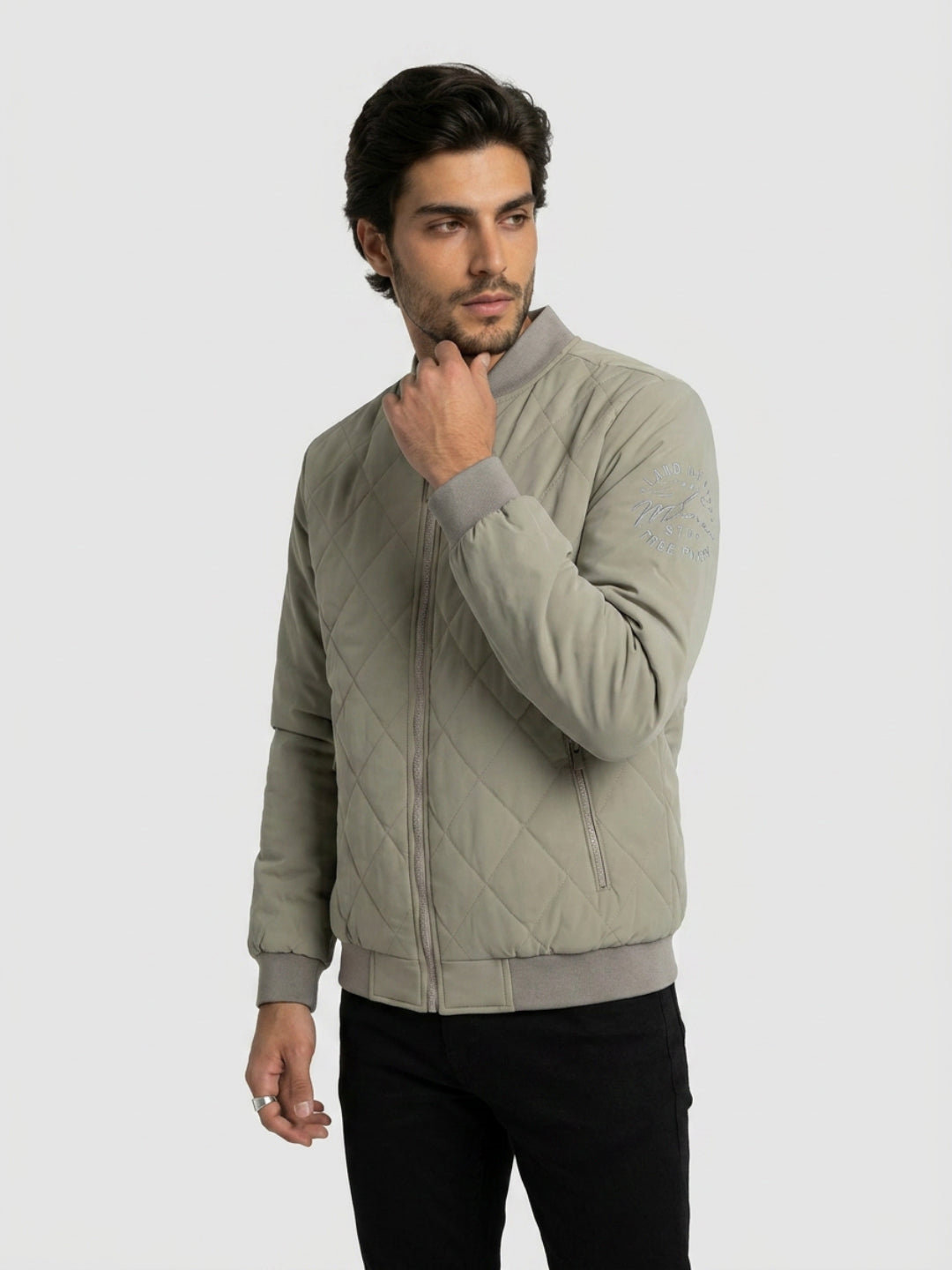 Men Jacket Grey Regular Fit
