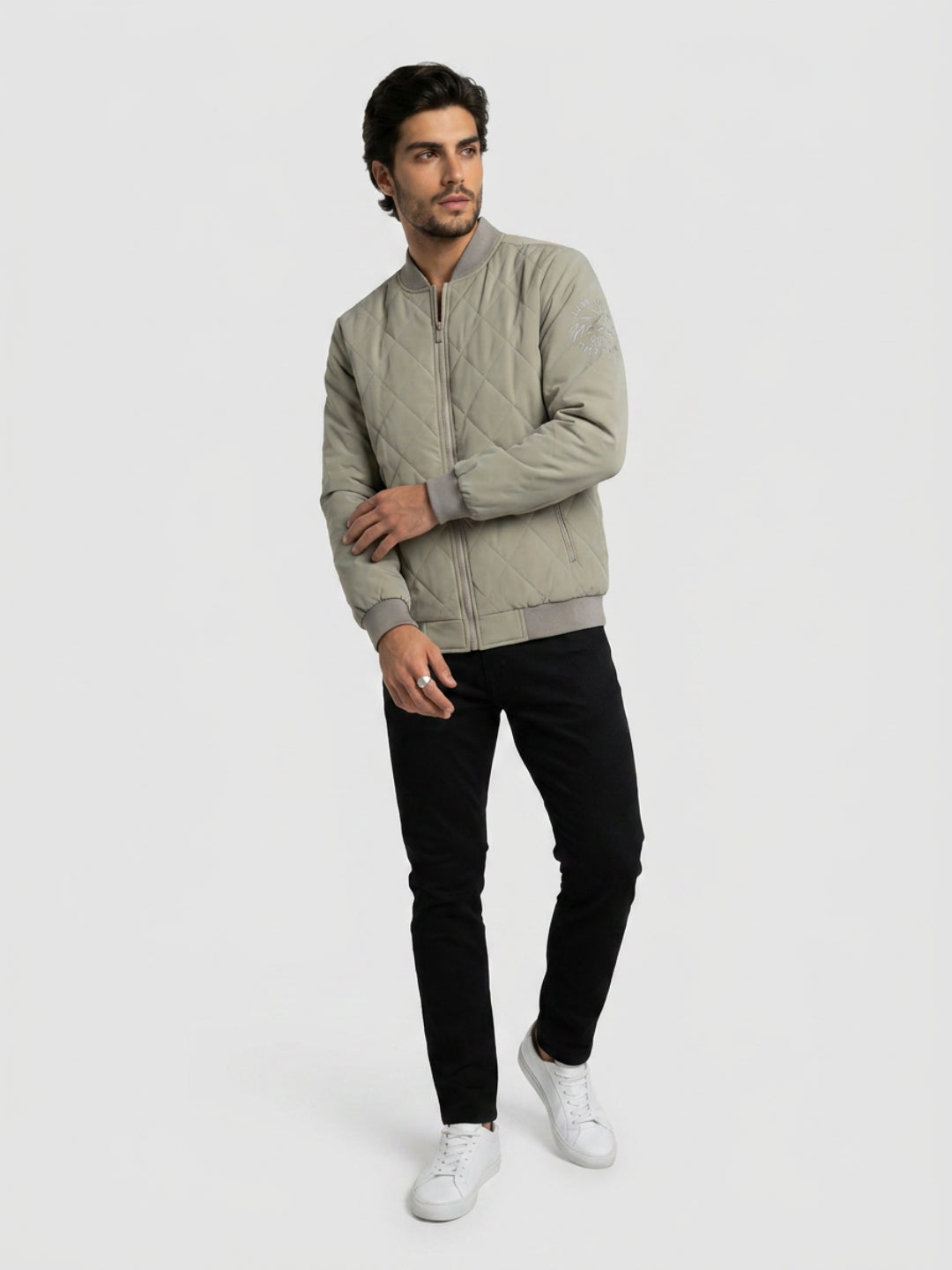 Men Jacket Grey Regular Fit