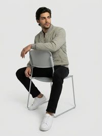 Men Jacket Grey Regular Fit
