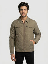 Men Jacket Brown Regular Fit