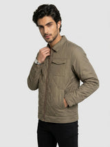 Men Jacket Brown Regular Fit