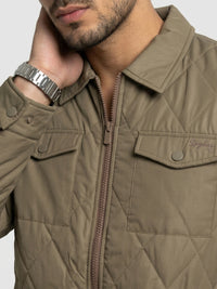 Men Jacket Brown Regular Fit
