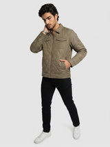 Men Jacket Brown Regular Fit