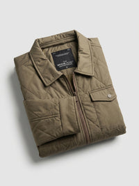 Men Jacket Brown Regular Fit