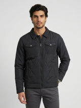 Men Jacket Jet Black Regular Fit