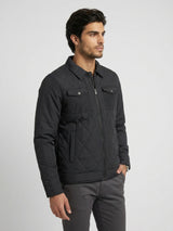 Men Jacket Jet Black Regular Fit