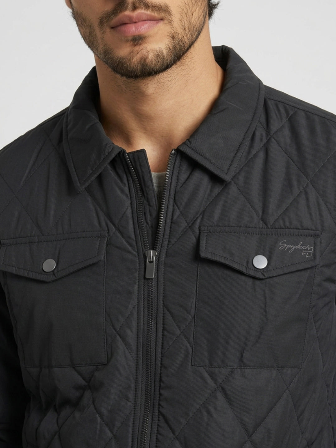 Men Jacket Jet Black Regular Fit
