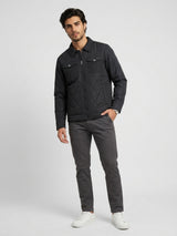 Men Jacket Jet Black Regular Fit