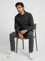 Men Jacket Jet Black Regular Fit