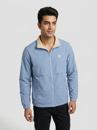 Men Jacket Blue Regular Fit