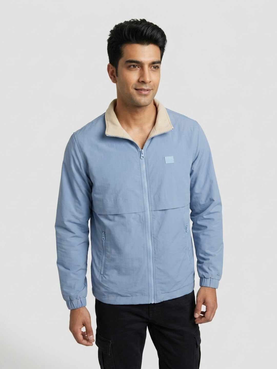 Men Jacket Blue Regular Fit