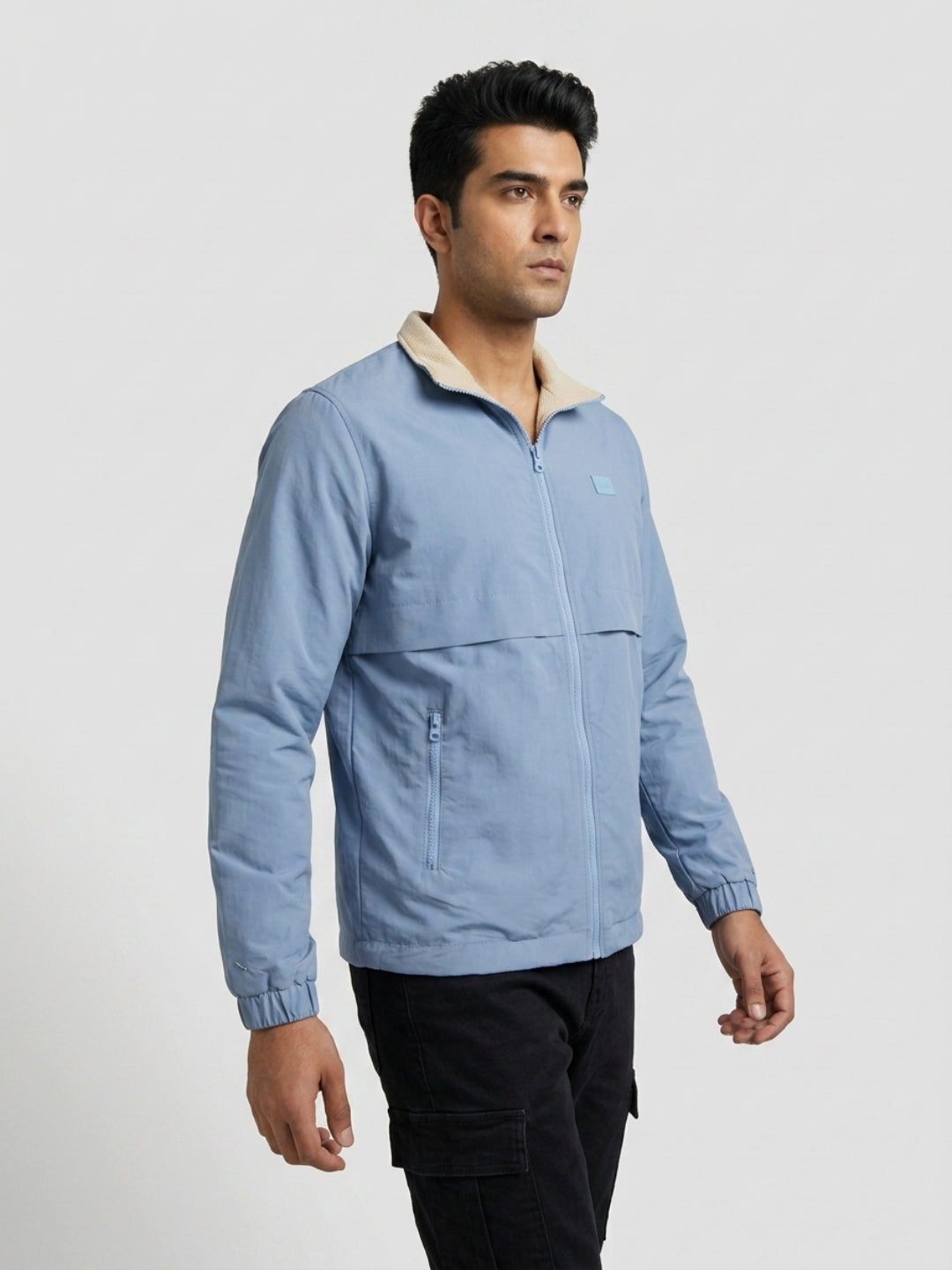 Men Jacket Blue Regular Fit