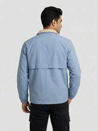 Men Jacket Blue Regular Fit
