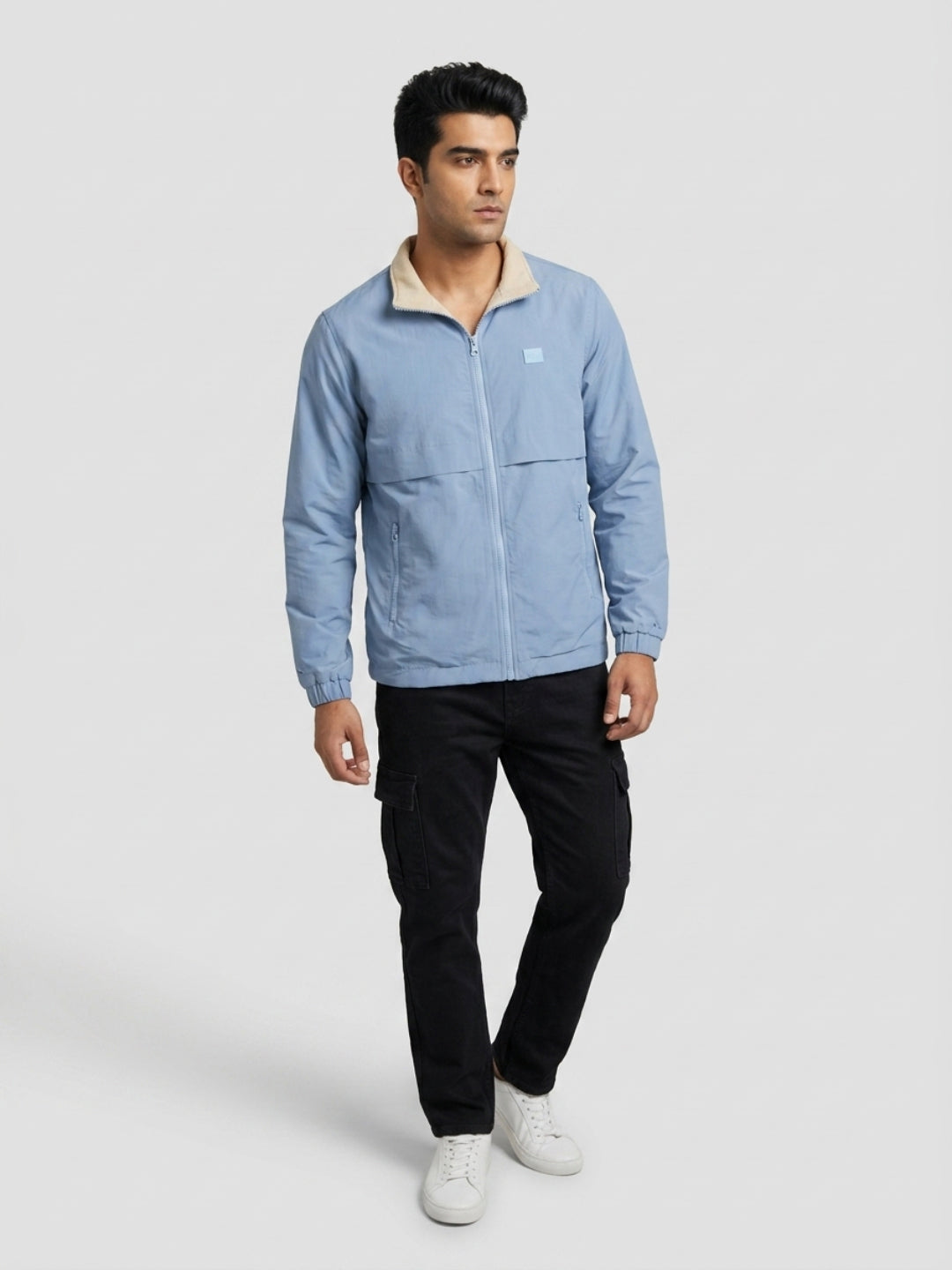 Men Jacket Blue Regular Fit