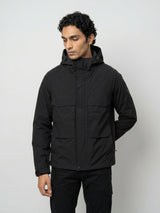Men Jacket Black Regular Fit