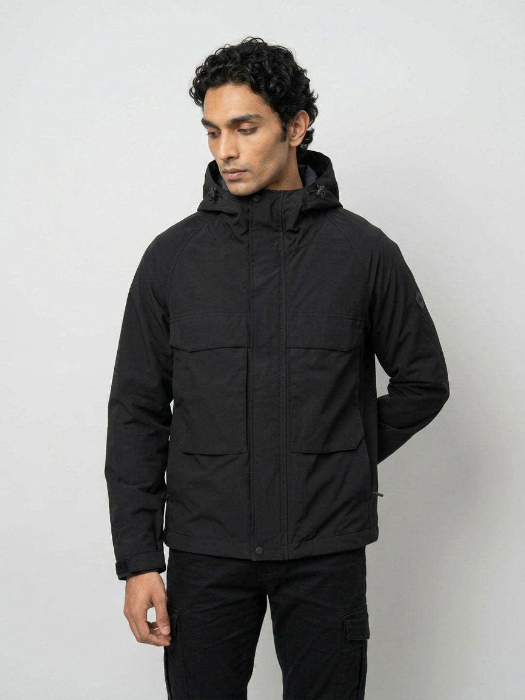 Men Jacket Black Regular Fit